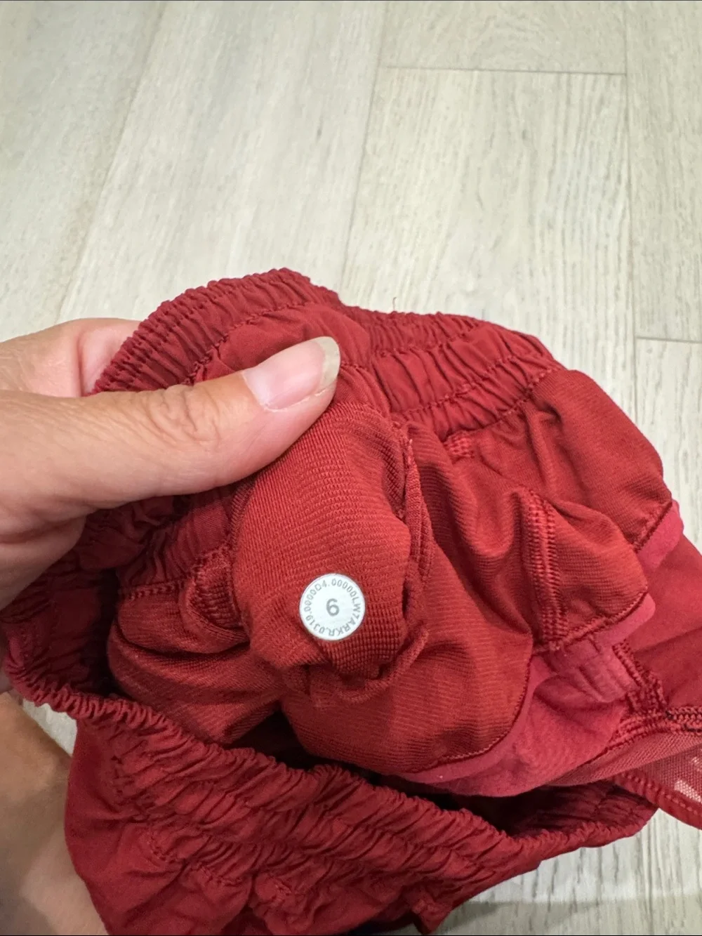 Lululemon dark Red hotty hot shorts
